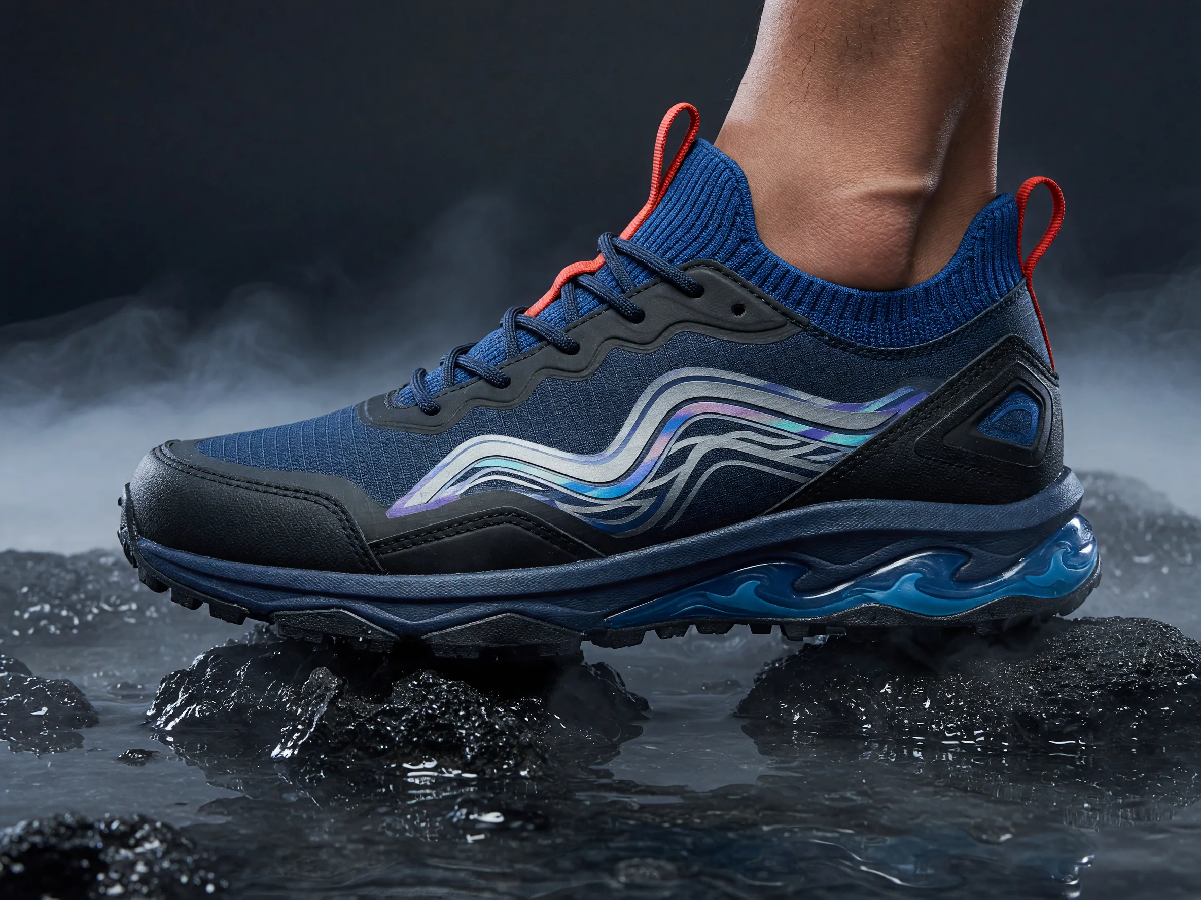 Navy and cobalt Jeju Tide trail sneaker concept