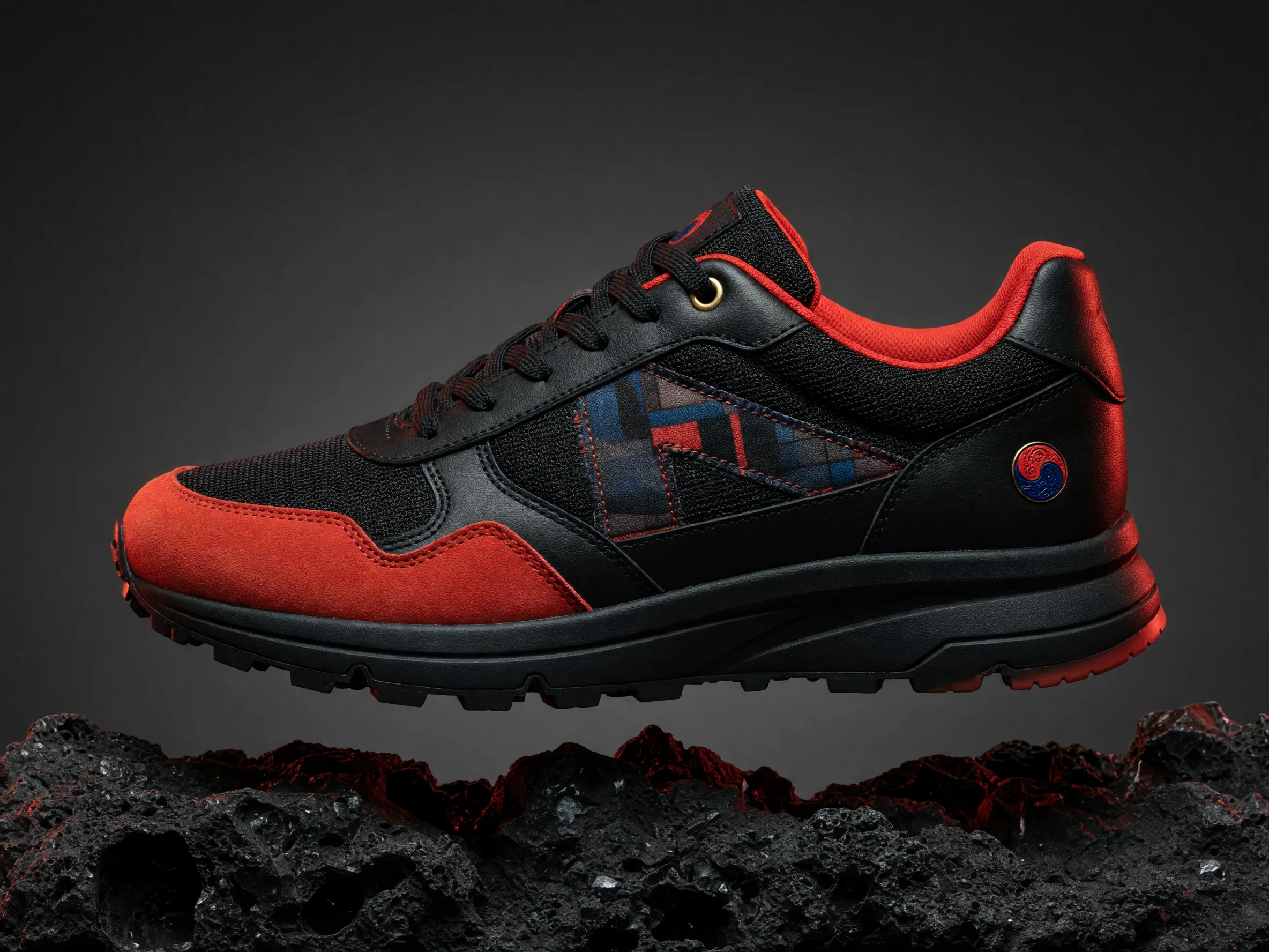 Black and vermilion Seoul Ember sneaker concept